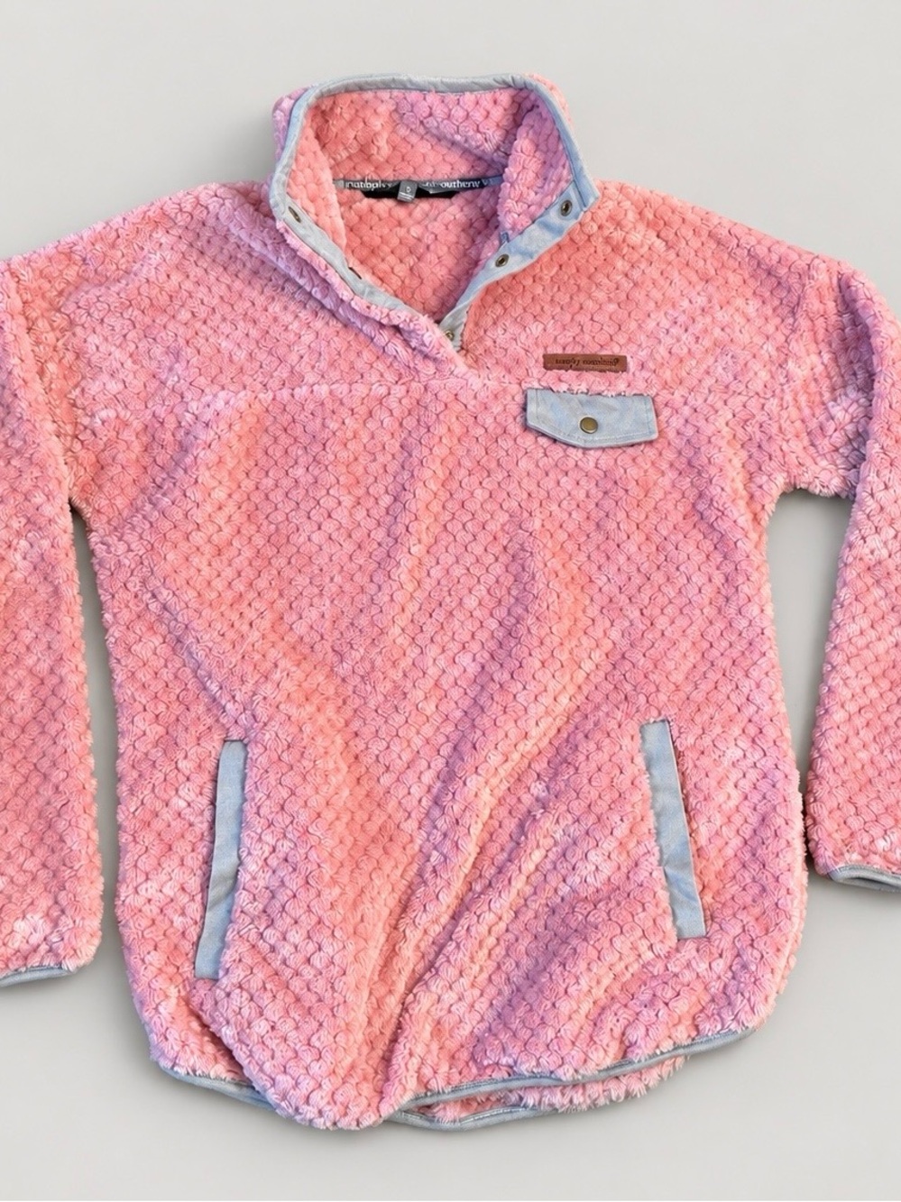 Simply Southern Woman’s Sherpa Pullover Small with Pockets Pink